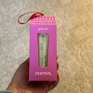 PINK holiday lip oils.